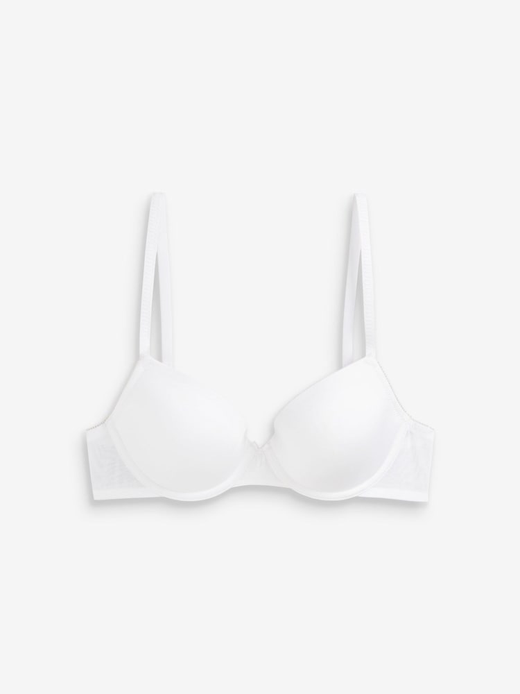 Black/White/Caramel Nude Pad Plunge Microfibre Smoothing T-Shirt Bras 3 Pack A-E - Image 8 of 8