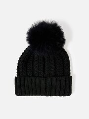 Accessorize Black Luxe Pom Beanie - Image 3 of 4