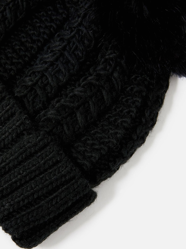 Accessorize Black Luxe Pom Beanie - Image 4 of 4