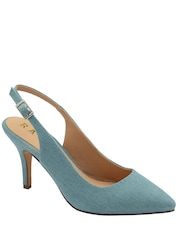 Ravel Blue Slingback Shoes On a Kitten Heels - Image 1 of 4