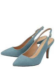 Ravel Blue Slingback Shoes On a Kitten Heels - Image 2 of 4