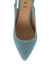 Ravel Blue Slingback Shoes On a Kitten Heels - Image 4 of 4