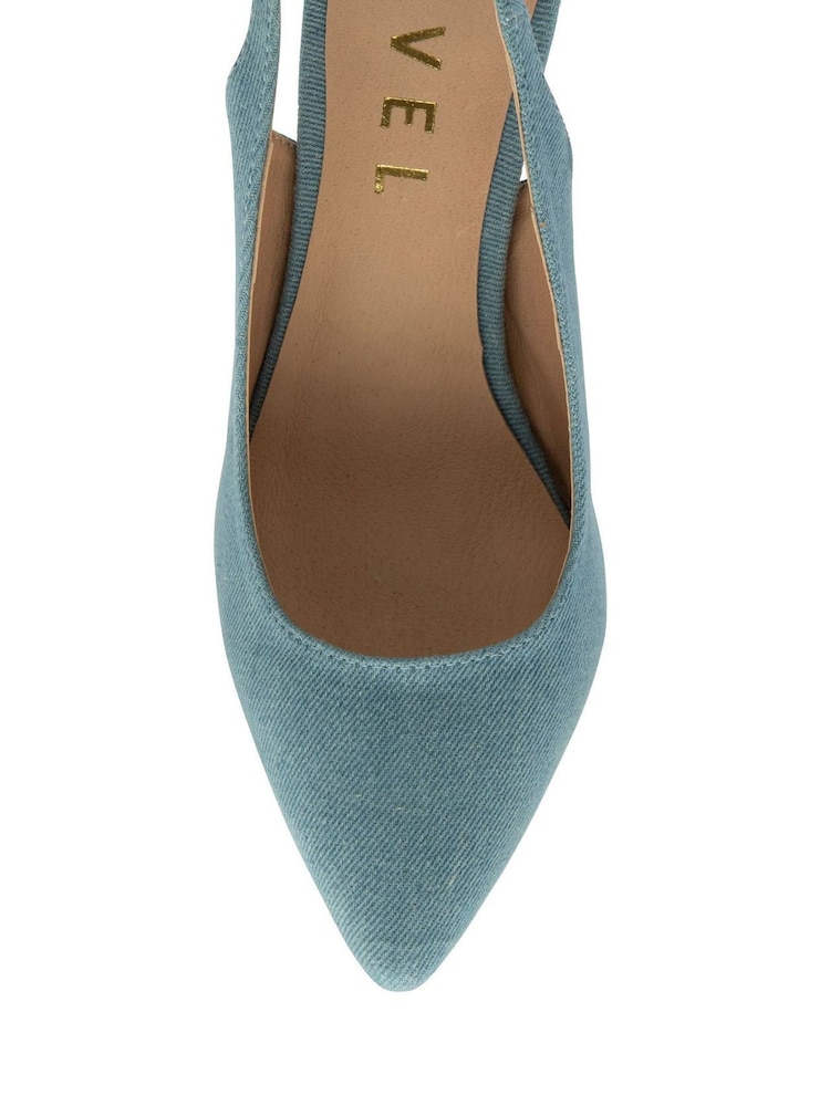 Ravel Blue Slingback Shoes On a Kitten Heels - Image 4 of 4