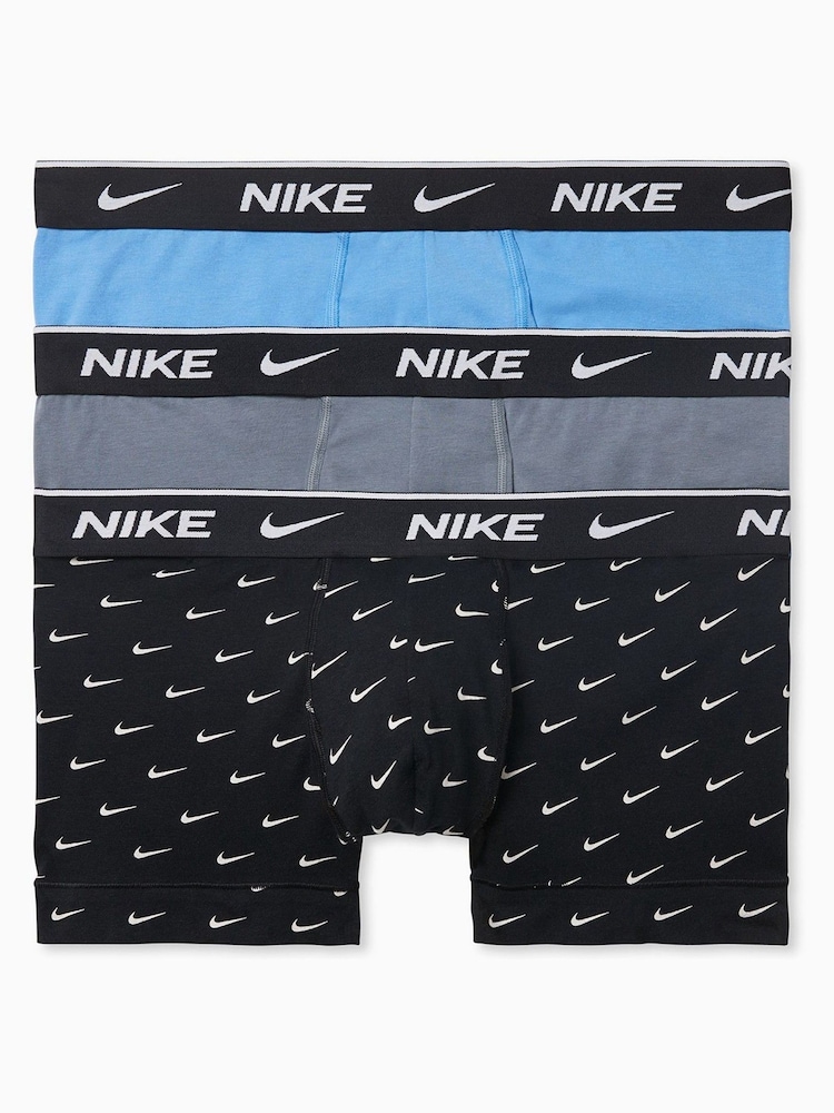 Nike Blue Everyday Cotton Stretch Trunks Three Pack - Image 1 of 4