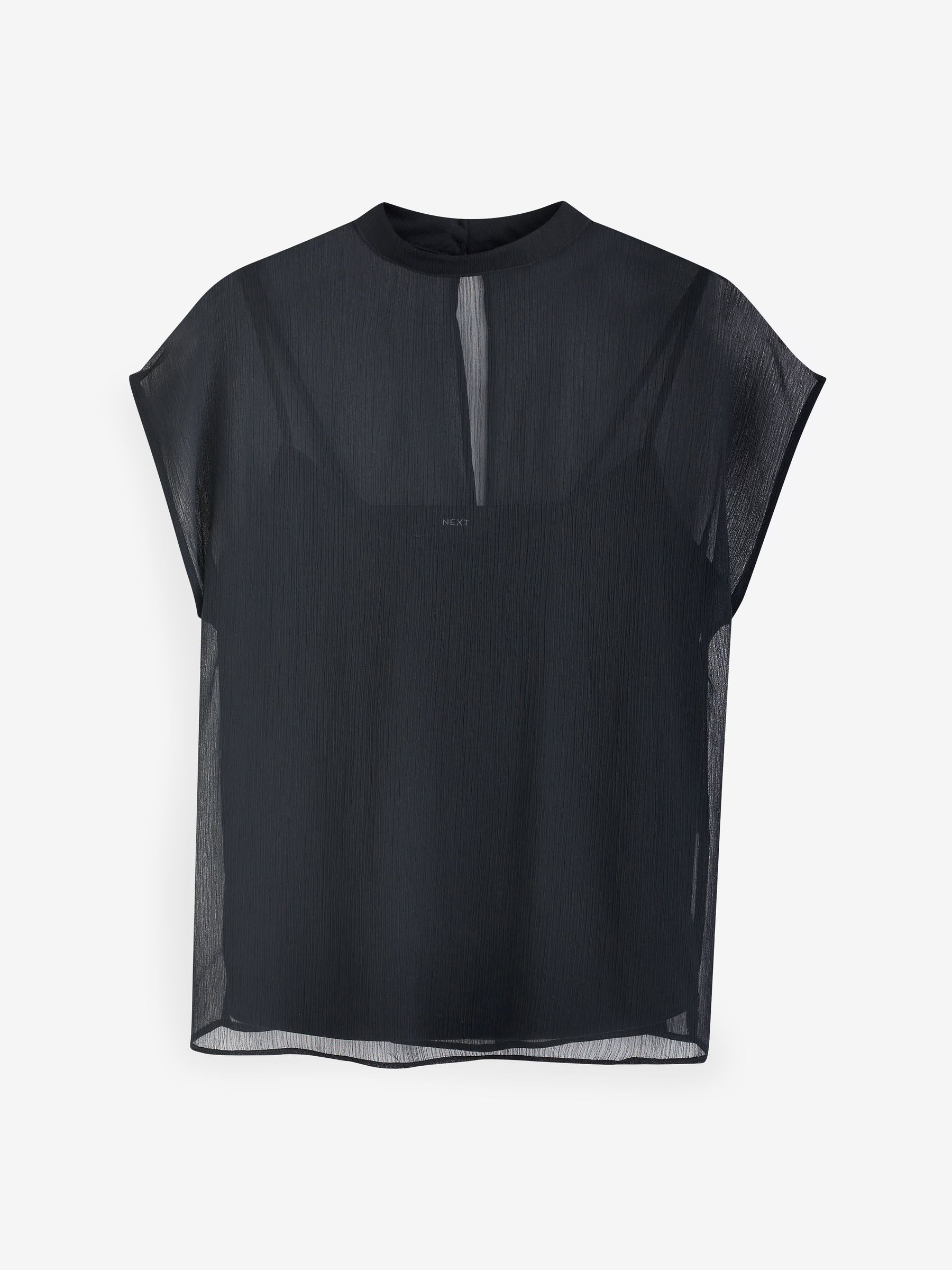 Buy Black Sheer Layer Cap Sleeve Top from Next USA