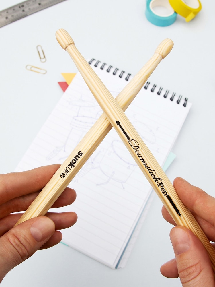 Suck UK Red Drumstick Pens Music Paper Clips Rockstar Pencil Case - Image 2 of 6 Suck UK Red Drumstick Pens Music Paper Clips Rockstar Pencil Case - Image 2 of 6