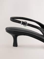 Black Forever Comfort® Embroidered Mesh Slingback Heels - Image 3 of 5