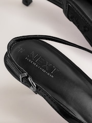 Black Forever Comfort® Embroidered Mesh Slingback Heels - Image 5 of 5