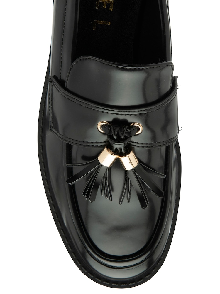Ravel Black Tassle Trim Loafers Shoes - Image 4 of 4