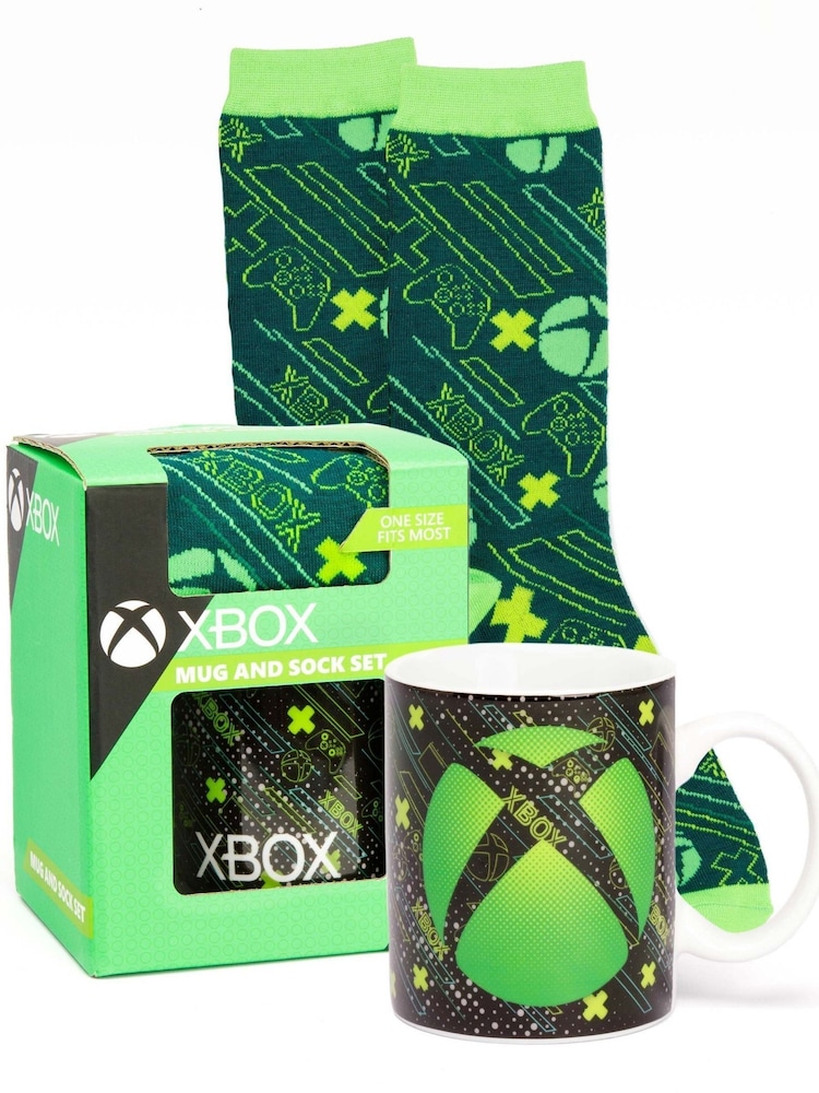 Vanilla Underground Green Xbox Pusheen Green Mug and Sock Set - Image 1 of 5 Vanilla Underground Green Xbox Pusheen Green Mug and Sock Set - Image 1 of 5