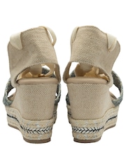 Ravel Blue Hesian Wedge Sandals With Tie Up Lace - Image 3 of 4