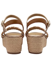 Ravel Brown Woven Upper Sandals On A Flatform Wegde Unit - Image 3 of 3