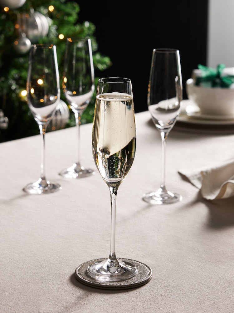 Clear Nova Flute Glasses Set of 4 Champagne Flute Glasses - Image 1 of 3 Clear Nova Flute Glasses Set of 4 Champagne Flute Glasses - Image 1 of 3