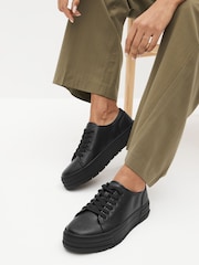 Black Forever Comfort® Patent Cleated Sole Chunky Trainers - Image 1 of 8