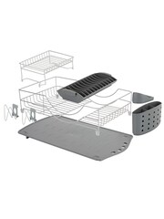 Tower Grey Compact 2 Tier Dish Rack With Cutlery Holder - Image 1 of 4