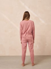 Pink Floral Cotton Long Sleeve Pyjamas - Image 4 of 8