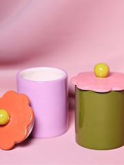 Widdop Set of 2 Multi Coloured Flower Storage Jars - Image 1 of 4