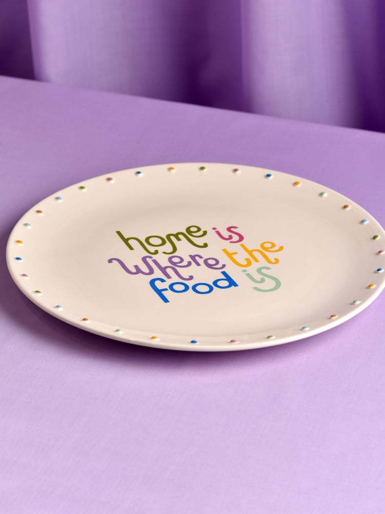 Widdop White Circle Platter - Home Is Where The Food Is - Image 1 of 2 Widdop White Circle Platter - Home Is Where The Food Is - Image 1 of 2