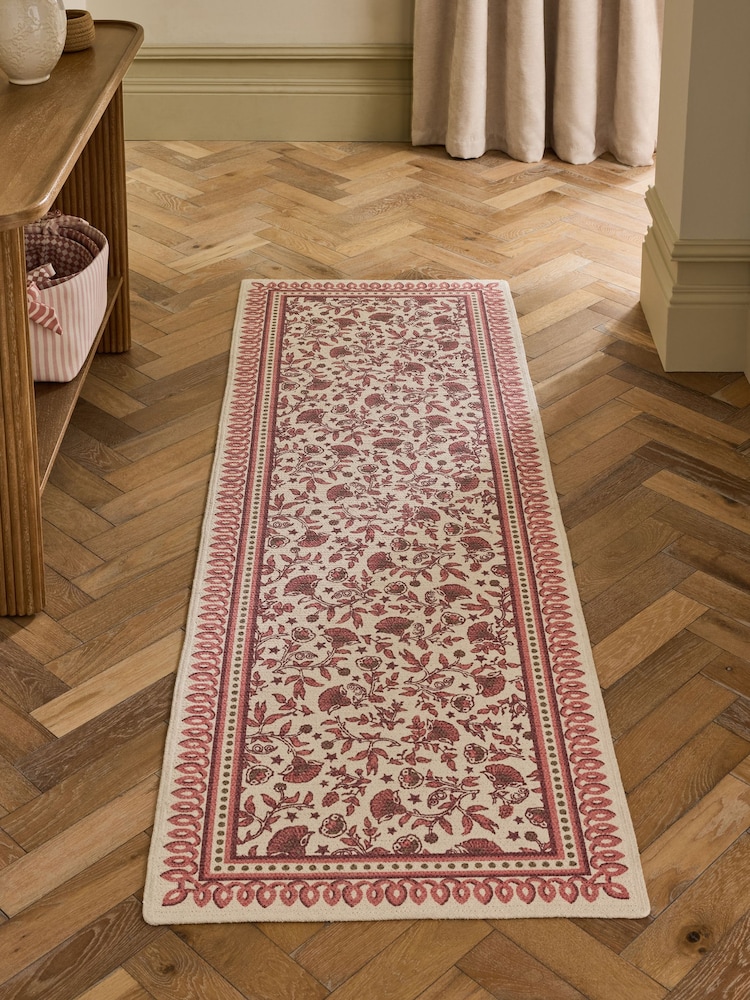 Pink Mabel Woodblock Runner - Image 1 of 4