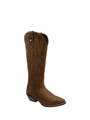 Ravel Brown Leather Mid Calf Cowboy Western Boots - Image 1 of 4