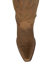 Ravel Brown Leather Mid Calf Cowboy Western Boots - Image 4 of 4