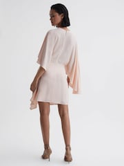 Reiss Christy Asymmetrisches Minikleid mit Flügelärmeln - Bild 3 von 4