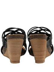 Negru - Ravel Leather Pantofi cu platformă Strappy Mule Sandale - Image 3 of 4