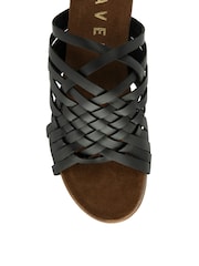 Negru - Ravel Leather Pantofi cu platformă Strappy Mule Sandale - Image 4 of 4