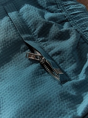 Navy Blue Seersucker Plain Premium Swim Shorts - Image 12 of 13