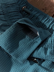 Navy Blue Seersucker Plain Premium Swim Shorts - Image 13 of 13
