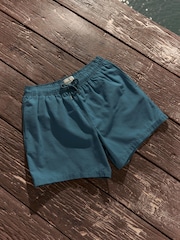 Navy Blue Seersucker Plain Premium Swim Shorts - Image 8 of 13