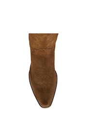Ravel Brown Leather Calf High Cowboy Western Boots - Image 3 of 4