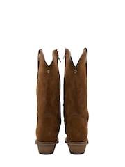 Ravel Brown Leather Calf High Cowboy Western Boots - Image 4 of 4