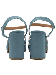 Ravel Blue Croc Cross Strap Open Toe Platform Sandals - Image 3 of 4