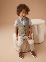 Tan Waistcoat, Shirt and Bow Tie Set (3mths-9yrs) - Image 2 of 7