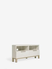 White Bronx Up to 46 inch Corner Oak Effect Slim TV Unit - Image 5 of 8