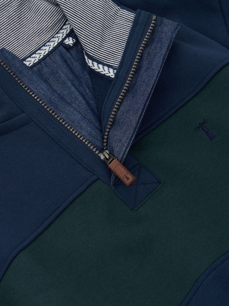 Saltwell Blue Denim Trim Funnel Neck Quarter Zip Fleece - Image 7 of 7 Saltwell Blue Denim Trim Funnel Neck Quarter Zip Fleece - Image 7 of 7