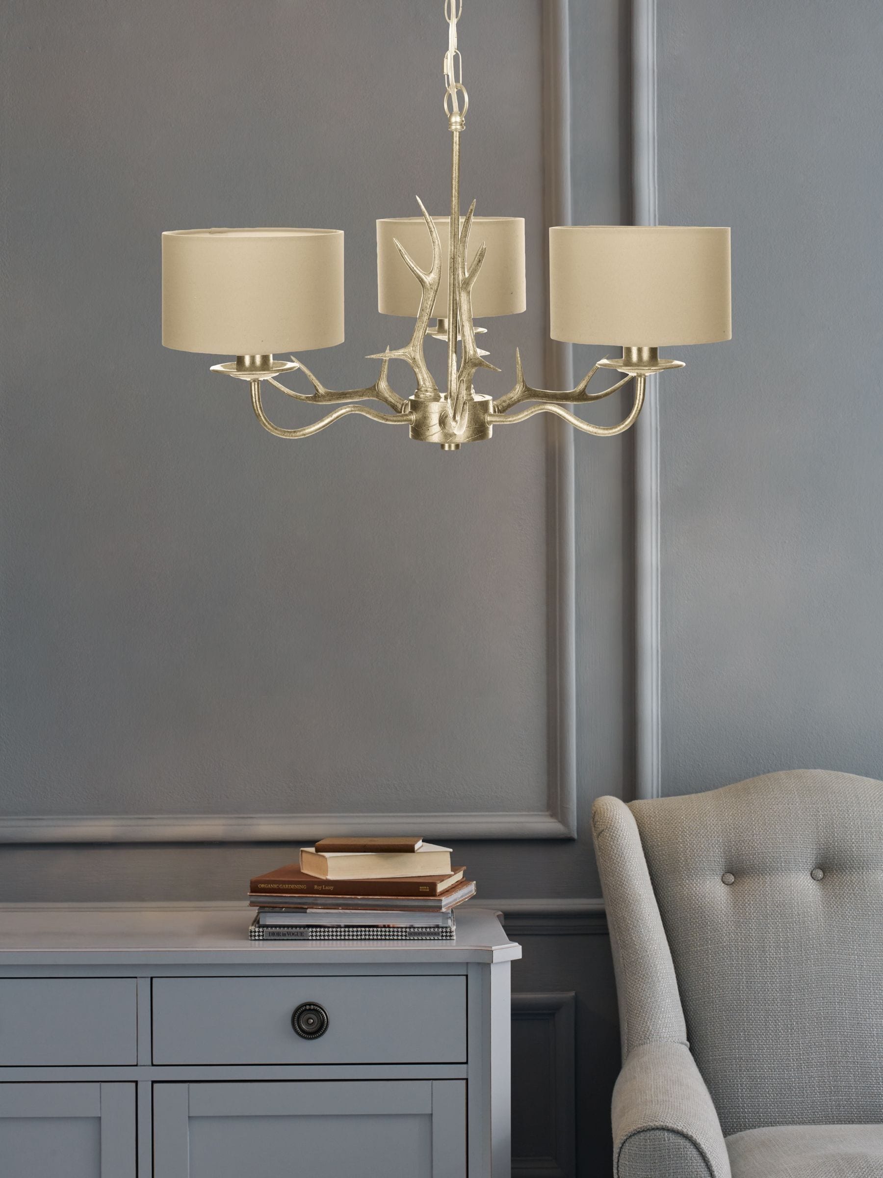 Buy Laura Ashley Gold Mulroy Antler Chandelier 3 Light Ceiling Light from the Next UK online shop