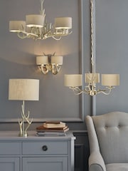 Laura Ashley Gold Mulroy Antler Chandelier 3 Light Ceiling Light - Image 2 of 5