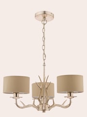 Laura Ashley Gold Mulroy Antler Chandelier 3 Light Ceiling Light - Image 3 of 5