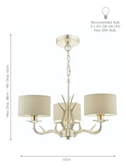 Laura Ashley Gold Mulroy Antler Chandelier 3 Light Ceiling Light - Image 5 of 5