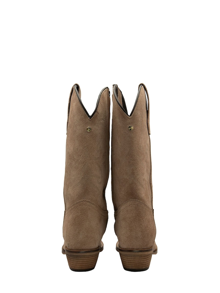 Ravel Light Brown Leather Calf High Cowboy Western Boots - Image 4 of 4