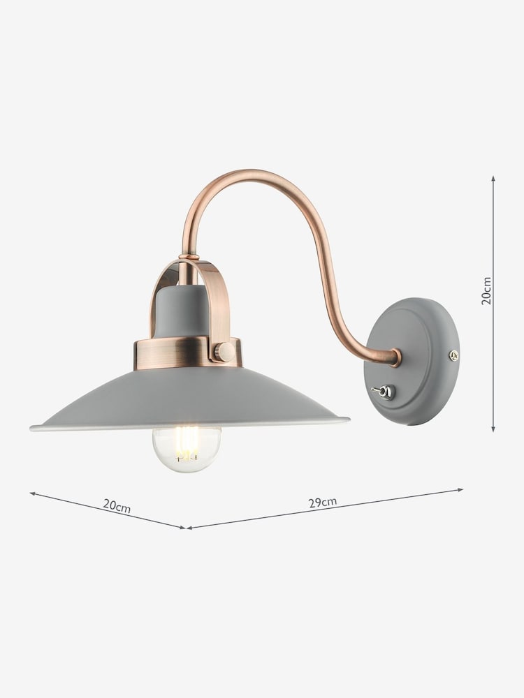 Dar Lighting Grey Liden Wall Light - Image 2 of 4