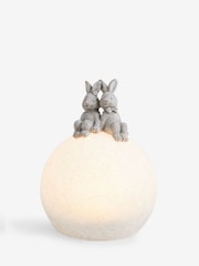 Grey Playful Rabbits Solar Ball Outdoor Light - Image 6 of 7