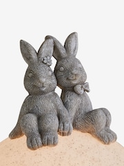 Grey Playful Rabbits Solar Ball Outdoor Light - Image 7 of 7