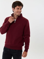 Saltwell Red Cotton Rich Quarter Zip Fleece - Image 1 of 5