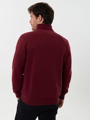 Saltwell Red Cotton Rich Quarter Zip Fleece - Image 2 of 5