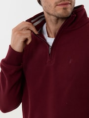 Saltwell Red Cotton Rich Quarter Zip Fleece - Image 4 of 5