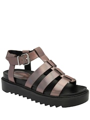 Ravel Metallic Fisherman Sandals On a Flatform Wedge Unit - Image 1 of 4