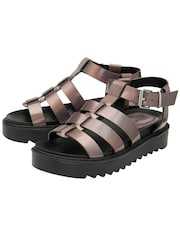 Ravel Metallic Fisherman Sandals On a Flatform Wedge Unit - Image 2 of 4